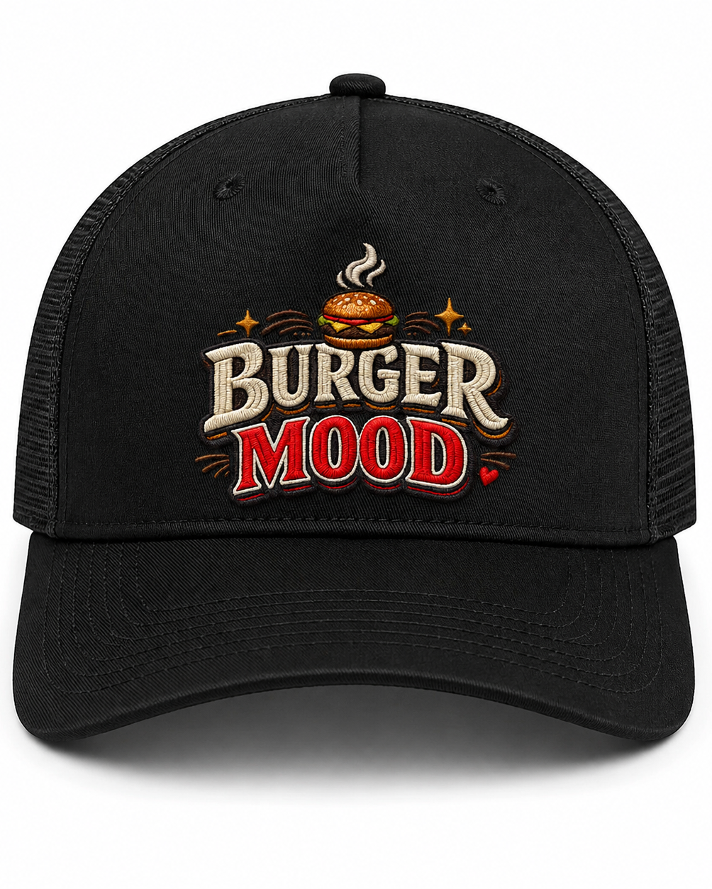 Burger Mood Embroidery Trucker Cap