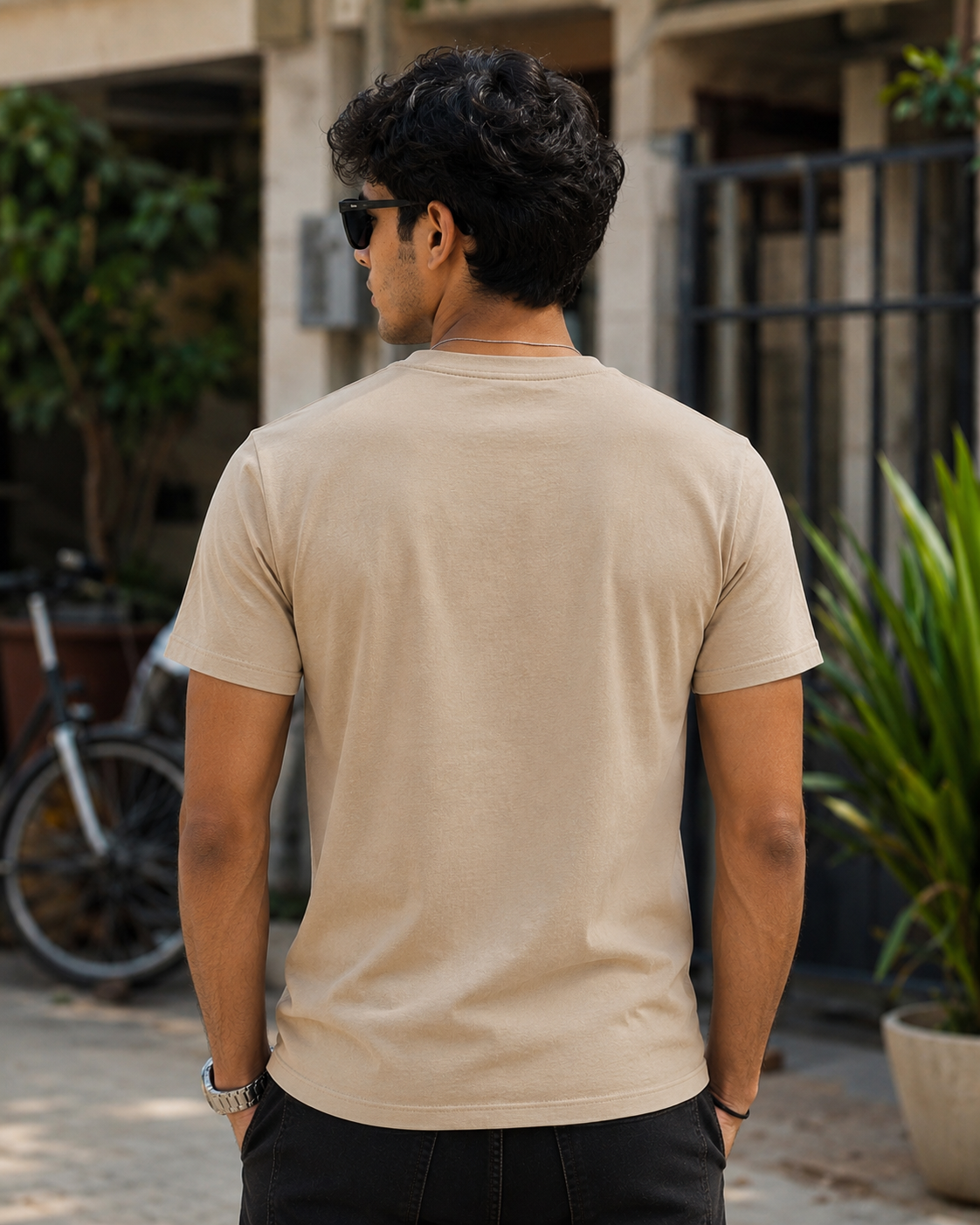 Beige backside
