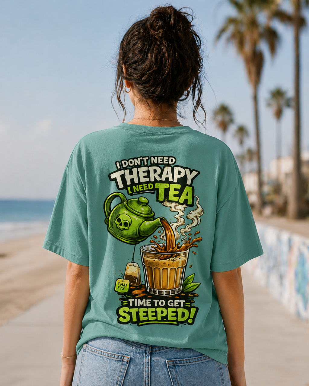 Jade backside tshirt model