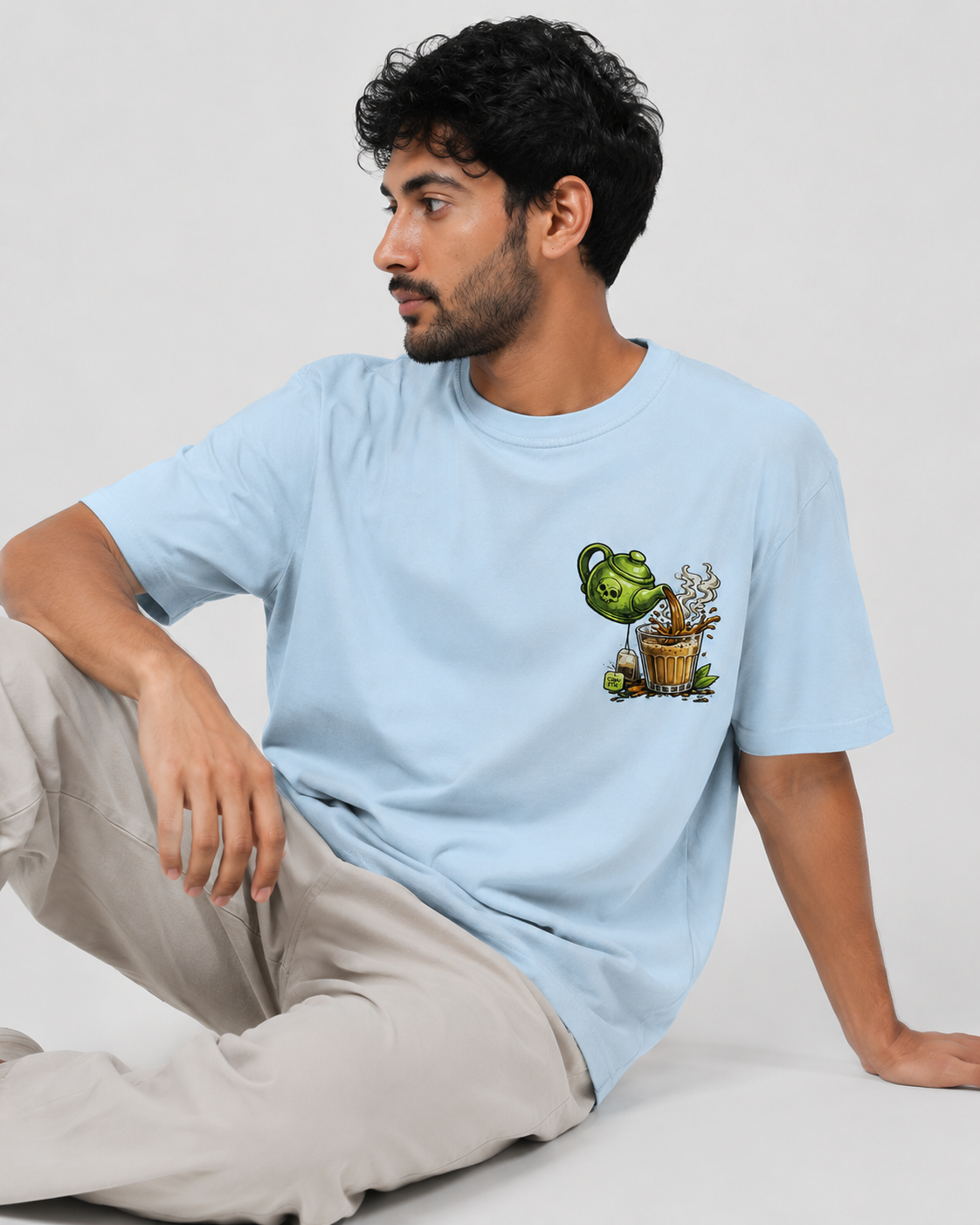 Baby Blue frontside tshirt model